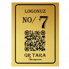 QR Menü Metal Baskı Gold 14.5*19.5cm
