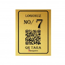 QR Menü Metal Baskı Gold 11.5*15cm