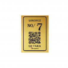 QR Menü Metal Baskı Gold 8,5*11.5cm