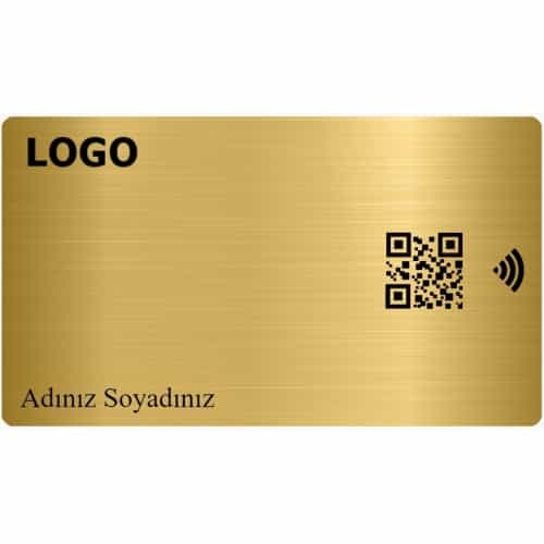 Fiziksel Dijital Kart (NFC Çipli Kart) ( vCard ) Altın PVC