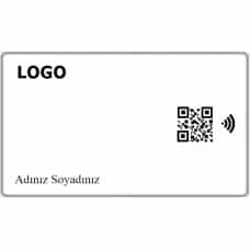 Fiziksel Dijital Kart (NFC Çipli Kart) ( vCard ) Beyaz PVC
