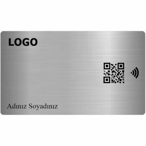 Fiziksel Dijital Kart (NFC Çipli Kart) ( vCard ) Gümüş PVC