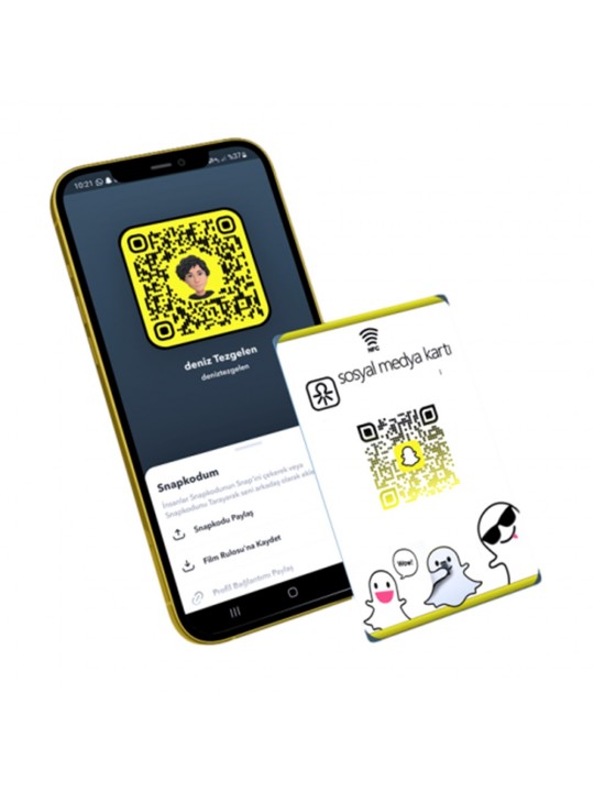 Snapchat Takipçi ve Beğeni Arttırma Kartı (NFC / QR)