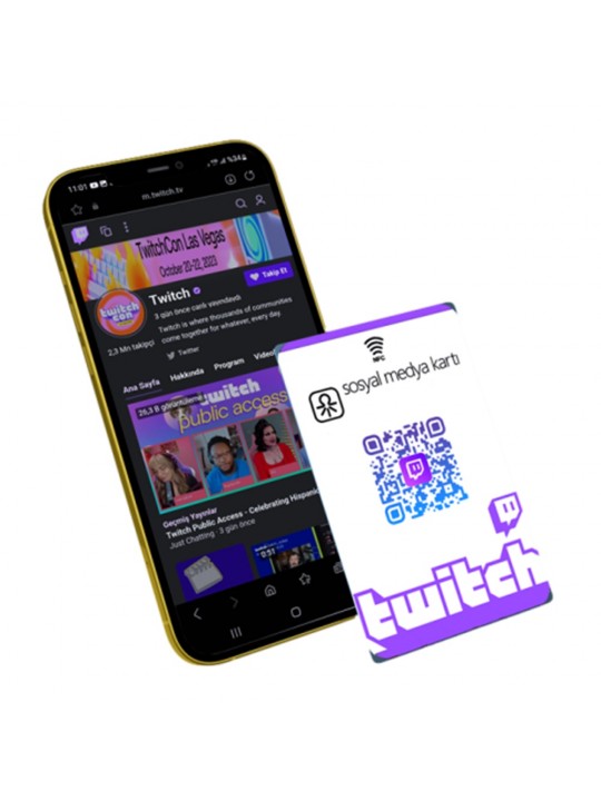 Twitch Takipçi ve Beğeni Arttırma Kartı (NFC / QR)
