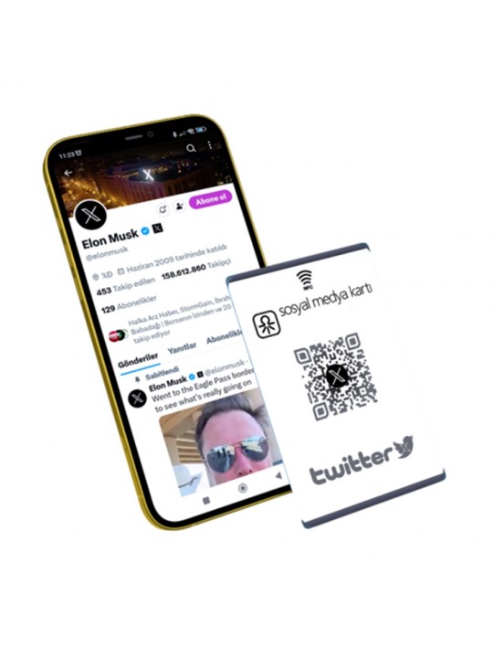 Twitter Takipçi ve Beğeni Arttırma Kartı (NFC / QR)